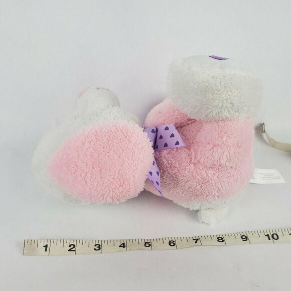 Animal Adventure Puppy 9 in Plush Dog Stuffed Animal White Pink Purple Heart Bow - Picture 8 of 8
